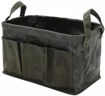 LuxusKollektion Werkzeugtasche Rolltasche gewachste Leinwand, 6 Außentaschen, 35x20x20cm, armeegrün