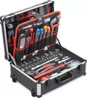 Meister Werkzeugkoffer Trolley 8971440, 156-teilig, im Aluminium Klapptrolley