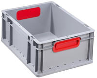 ALLIT EuroBox 417,400x300x170mm Griffe geschliffen,grau/rot