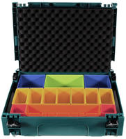 Makpac 1 Systemkoffer + Boxeneinsatz Mit Farbigen Boxen P-83652 + Deckeleinlage
