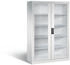 C+P Werkzeugschrank 8931-055 aus Metall Sichtfenster 4 Böden lichtgrau 120 x 195 x 50cm