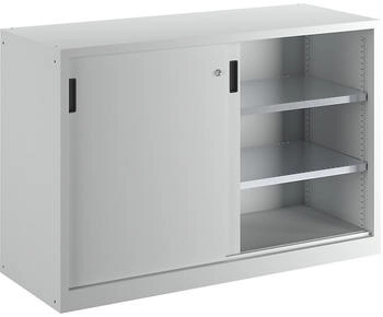 Lista Beistellschrank mit Schiebetüren (BxH) 1500x1000mm 4 Verstellböden Tiefe 580mm lichtgrau