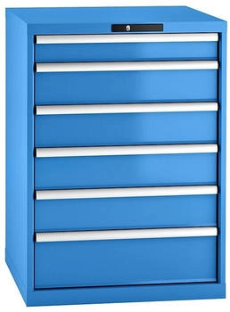 Lista Schubladenschrank Schubladen 1x100 + 4x150 + 1x200 mm TK 75 kg lichtblau