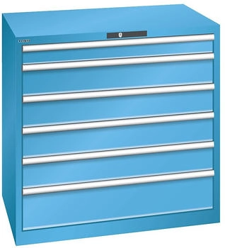 Lista Schubladenschrank Schubladen 1x100 + 4x150 + 1x200 mm TK je 200 kg lichtblau