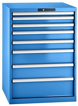 Lista Schubladenschrank Schubladen 1x50 + 2x75 + 2x100 + 2x150 + 1x200 mm TK 75 kg lichtblau