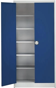 Mauser Werkzeugschrank MKST3/22STG aus Metall 5 Böden grau / blau 95 x 220 x 42cm