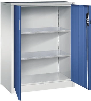 C+P CP-Möbel Werkzeugschrank 8521-000 aus Metall 2 Böden grau / blau 93 x 120 x 50cm