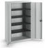 Mauser Stahlschrank mit Flügeltüren 60 cm tief 5 OH breit grau 120x195x60 cm