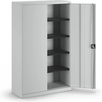 Mauser Stahlschrank mit Fl&uuml;gelt&uuml;ren 50 cm tief 5 OH breit grau 120x195x50 cm