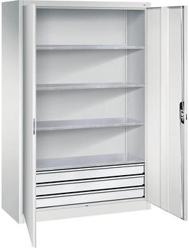 C+P CP-Möbel Werkzeugschrank 8932-503 aus Metall Großraumschrank 3 Schübe grau 120 x 195 x 60cm