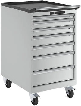 Lista Werkstattwagen 27x36E (BxTxH) 564x725x990mm 7 Schubladen Fronthöhen 50-150mm lichtgrau KEY Lock
