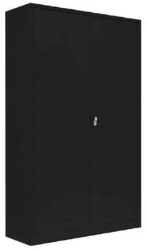 LÜLLMANN Flügeltürenschrank mit 4 Fachböden 1950 x 1200 x 600 mm in tiefschwarz