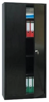 LÜLLMANN Flügeltürenschrank mit 4 Fachböden 1950 x 925 x 422 mm in tief schwarz