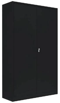 LÜLLMANN Flügeltürenschrank mit 4 Fachböden 1950 x 1200 x 422 mm in tief schwarz