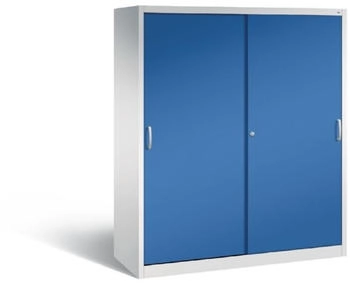 C+P Schiebetürenschrank Acurado 2000 1950 x 1600 x 600 mm lichtgrau enzianblau