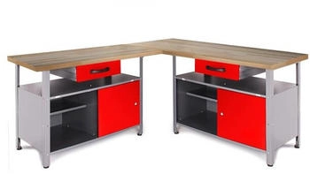 Ondis Werkstatt Set Ecklösung Simple One 85 cm rot Buche