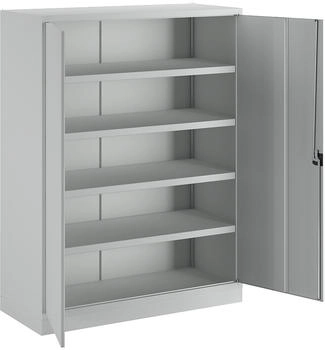 Pavoy Schwerlastschrank H1950 x B1470 x T630 4 Böden Korpus / Front Lichtgrau