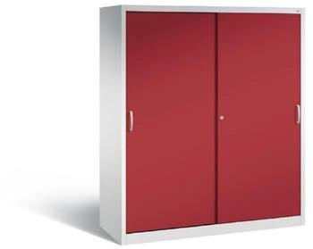 C+P Schiebetürenschrank Acurado 2000 1950 x 1600 x 600 mm lichtgrau rubinrot