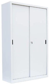 LÜLLMANN Schiebetürenschrank mit 4 Fachböden 1950 x 1200 x 450 mm in signalweiß