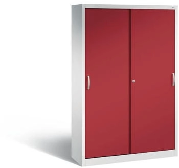 C+P Schiebetürenschrank Acurado mit Wechselzylinder rubinrot 1200 x 400 x 1950 mm