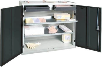 stumpf Werkzeugschrank S3000 2 Schubladen 2 Fachböden lichtgrau anthrazit