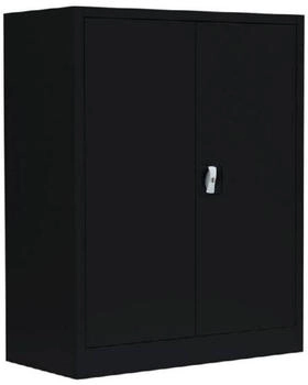 LÜLLMANN Flügeltürenschrank mit 2 Fachnäden 1000 x 800 x 383 mm in tief schwarz