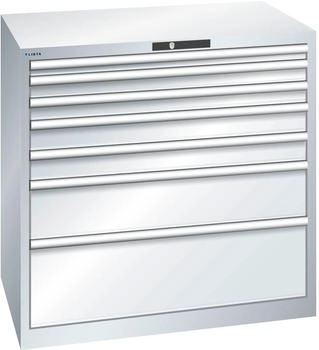 Lista Schubladenschrank 54x36E (BxTxH) 1023x725x1000mm 7 Schubladen TK 200kg lichtgrau KEY Lock