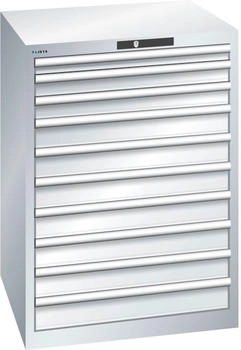 Lista Schubladenschrank 36x36E (BxTxH) 717x725x1000mm 10 Schubladen 1 x 50 / 2 x 75 / 7 x 100 lichtgrau KEY Lock