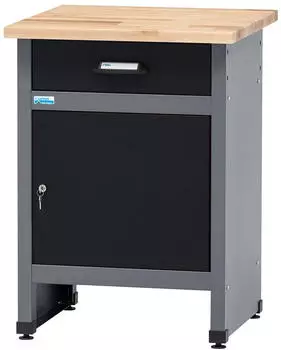 K&uuml;pper Beistelltisch / 1 T&uuml;r + 1 Schublade (1239) schwarz