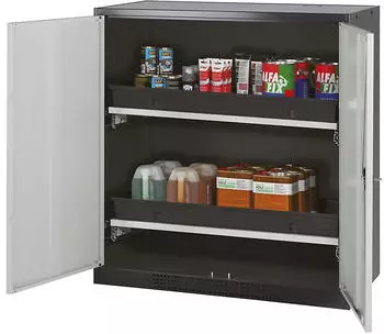 Asecos Labor-Chemikalienschrank halbhoch ohne Sichtfenster grau