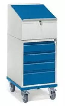 Fetra Rollschrank mit Schreibpult 2449 mit 4 Schubladen