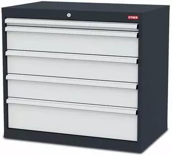 STIER Schubladenschrank mit 5 Schubladen BxTxH 900x575x820 mm
