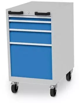 Bedrunka+Hirth CNC-Schubladenschrank 971 x 555 x 736 mm verfahrbar 4 Schubladen lichtglichtblau