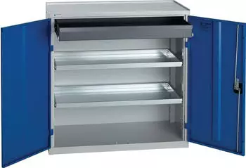 stumpf Werkzeug-/Beistellschrank 1 Schublade 2 Böden H1000xB1000xT500 mm lichtgrau/enzianblau