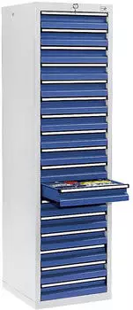 stumpf Schubladenschrank Schubladen 17x100 mm 1.800 x 500 x 500 mm lichtgrau/enzianblau