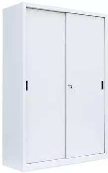 L&Uuml;LLMANN Schiebet&uuml;renschrank Aktenschrank Stahl 195x120x45cm Wei&szlig; (550167)