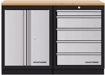 Kraftwerk Mobilio 2er Kombi Werkstattschrank Buche Multiplex 5 Schubladen (3964K-S500)