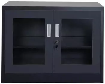 Jet-Line Ufa Stahlschrank mit Glasfront, Anthrazit, 68x40x90cm