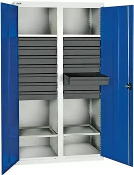 stumpf Werkzeugschrank 14 Schubladen 4 Wannen 1800x1000x500mm RAL 7035/5010 (3004474)