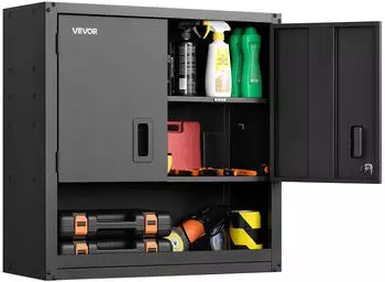 VEVOR Wandschrank Metall, 76,2x31x76,2cm, abschlie&szlig;bare T&uuml;r, 163,3kg Tragkraft (WC3030A)