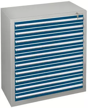 Schulte Schubladenblock 10 Sch&uuml;be 110cm lichtgrau/enzianblau (36287)