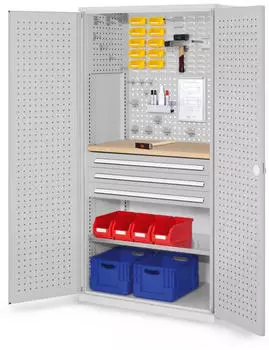 Kappes RasterPlan Schubladenschrank Modell 15 1950x1000x600mm Lochplatten RAL 7035 (1460.05.3013)