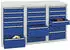 stumpf STS 410 Schubladenschrank 18 Schubladen lichtgrau/enzianblau 900x1500x500mm (7103574)