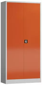 LÜLLMANN ClassiX Stahlschrank Lichtgrau/Feuerrot 195x92x60cm (X-530364)