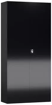 LÜLLMANN Flügeltürenschrank Stahl 195x92x60cm Tiefschwarz 4 Böden (X-530369)