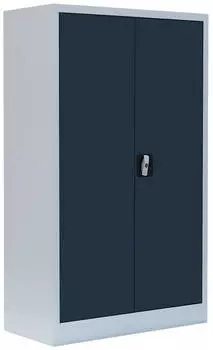 L&Uuml;LLMANN Aktenschrank Stahl 120x80x38cm, 2 B&ouml;den, lichtgrau/anthrazit (530298)