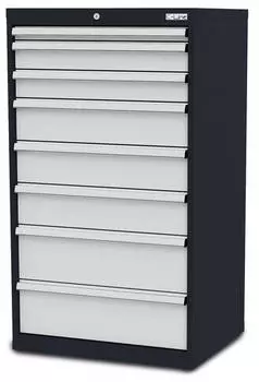 Simplaflex Werkzeugschrank 8 Schubladen, 700x575x1220mm, RAL 7016/7035