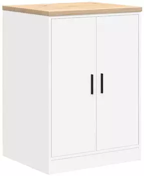 vidaXL Garagen-Aufbewahrungsschrank Wei&szlig; 60x51x85cm Massivholz Kiefer (860571)