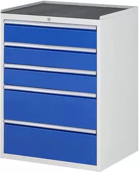 Rau Schubladenschrank Serie 7000 XL 5 Schubladen (3x150/2x240mm) Anti-Rutsch-Matte (03-XL7.4A-MT.11)