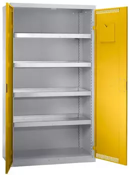 stumpf Umweltschrank BP-4 mit T&uuml;rlochung 1800x1000x500mm 4 Wannenb&ouml;den lichtgrau/signalgelb (7598062)